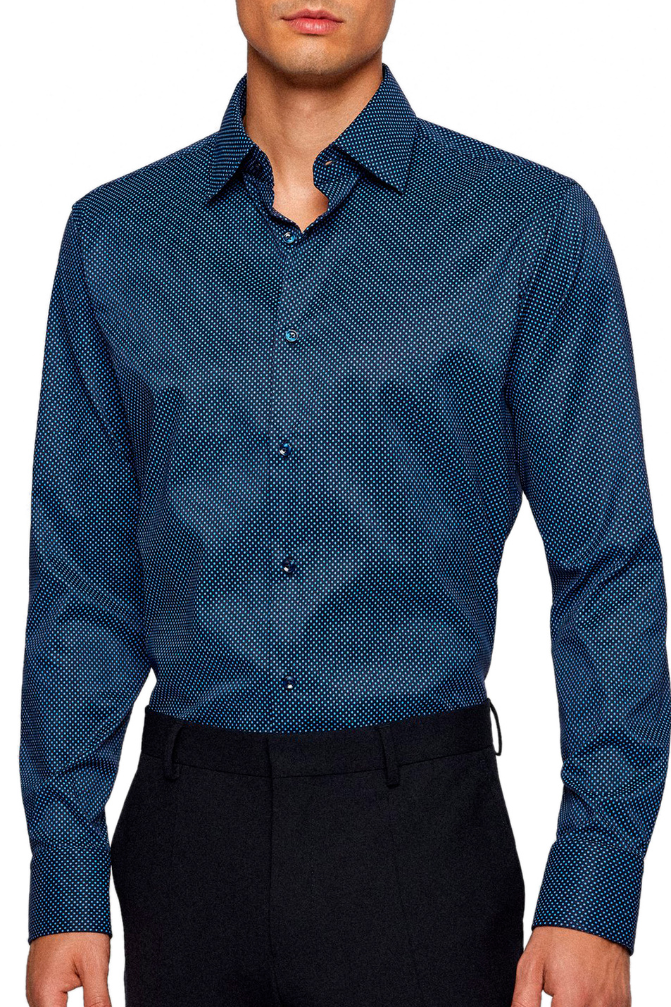 Мужской BOSS Рубашка с микроузором (цвет ), артикул 50473321 | Фото 3