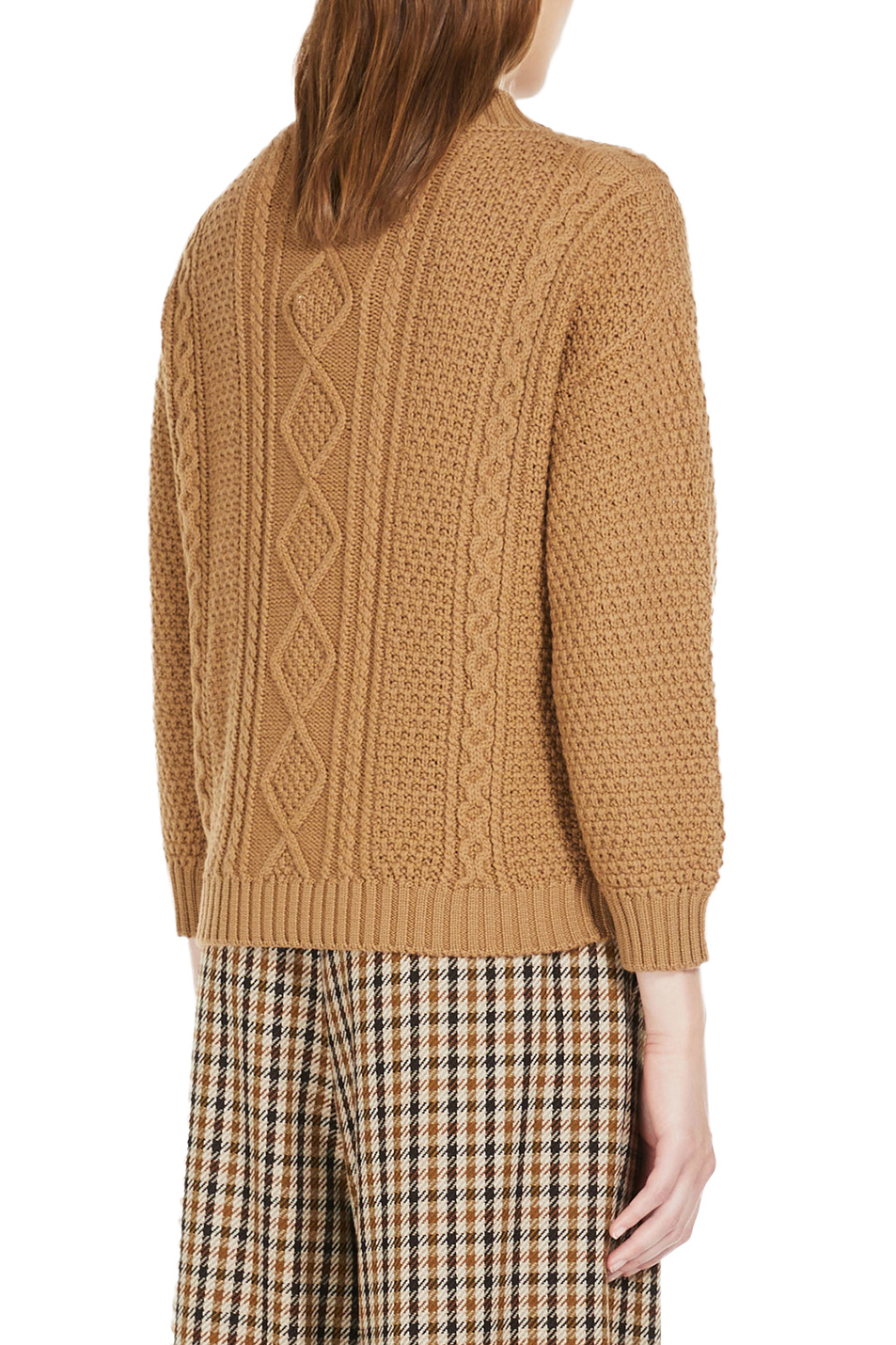 Женский Weekend Max Mara Свитер UGOLINA из натуральной шерсти с круглой горловиной и укороченным рукавом (цвет ), артикул 53661623 | Фото 4