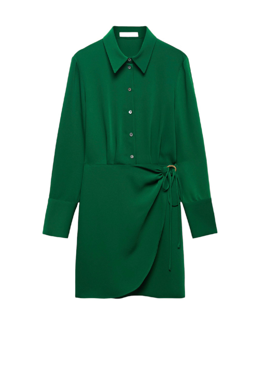 Платье-рубашка BELA с запахом|Основной цвет:Зеленый|Артикул:57096308 | Фото 1