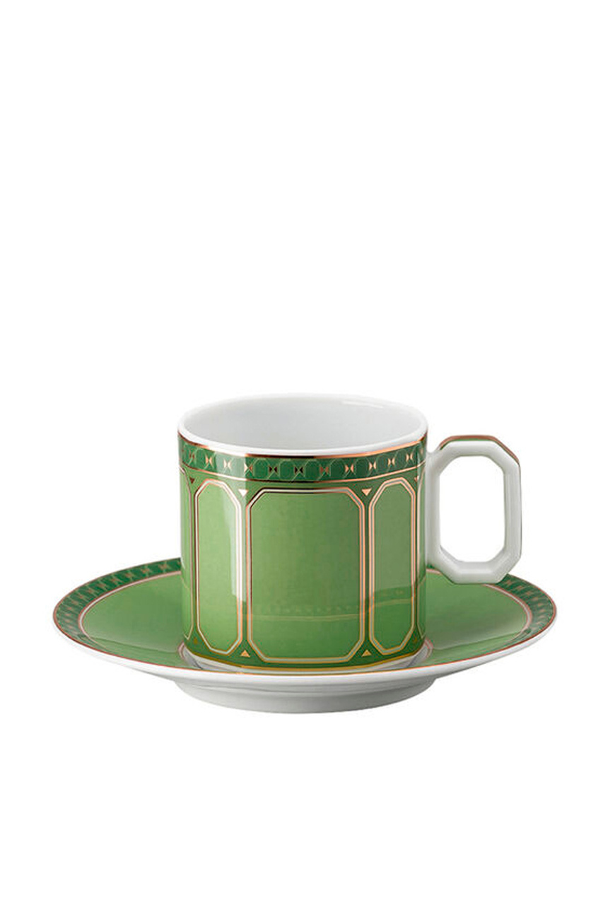 Чашка для эспрессо Signum Fern с блюдцем 80 мл|Основной цвет:Зеленый|Артикул:10570-426349-14715 | Фото 1