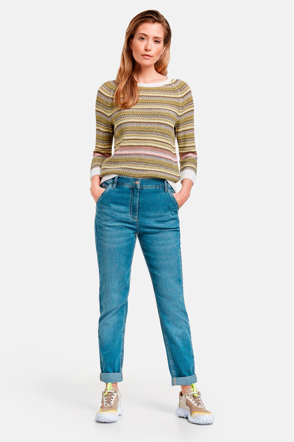 Gerry Weber Джинсы с завышенной талией и винтажными потертостями (цвет ), артикул 422039-67614-Modern Fit | Фото 3