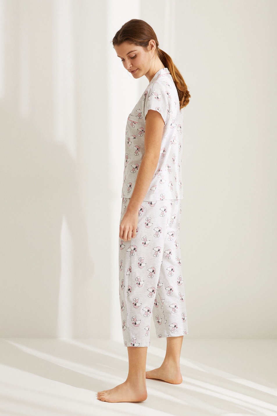 Women'secret Длинная пижама в рубашечном стиле из хлопка «Снупи» (цвет ), артикул 4469046 | Фото 3
