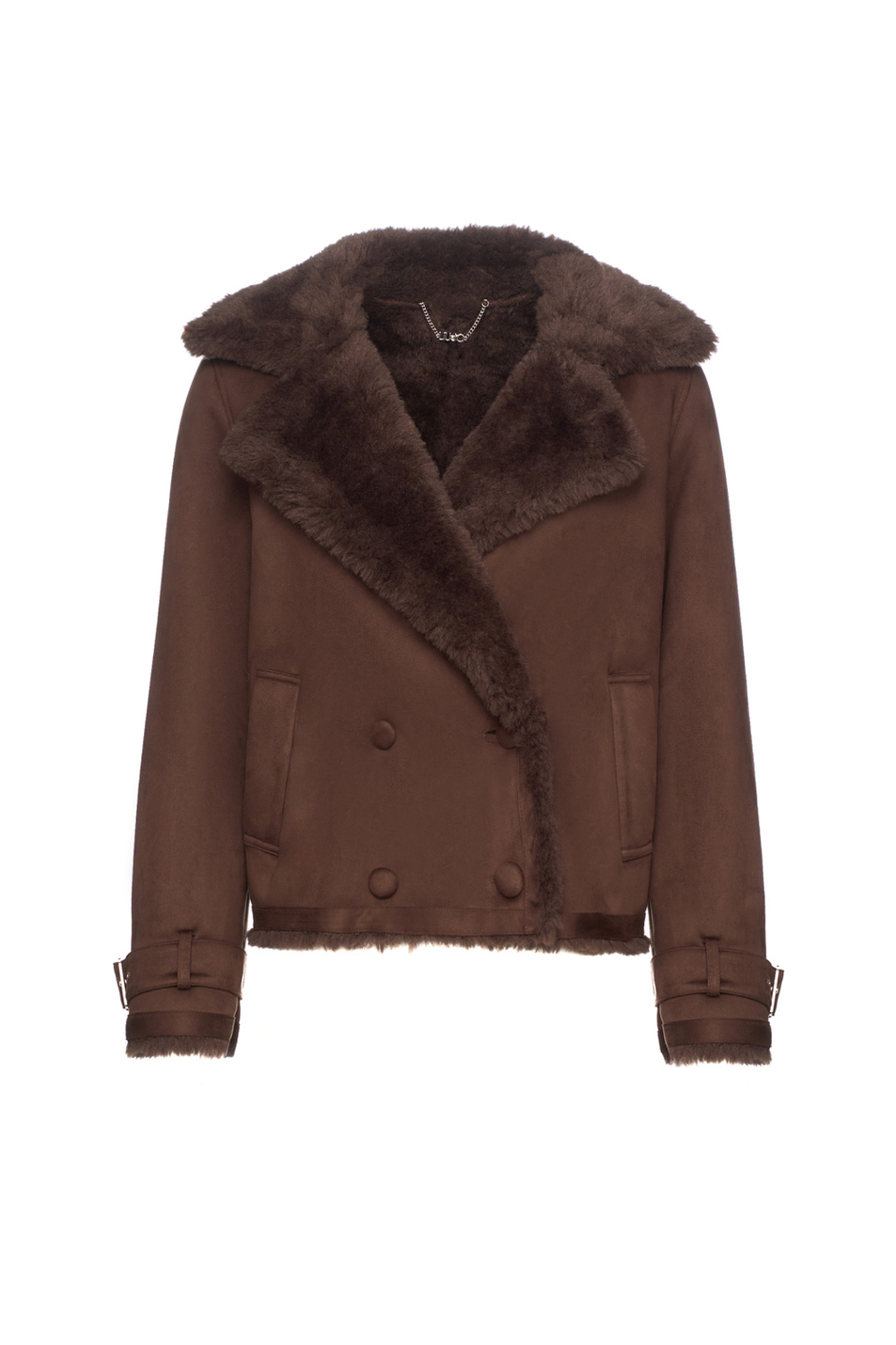 Дубленка укороченная|Основной цвет:Коричневый Женский Liu Jo Дубленка укороченная (цвет ), артикул MF5334E0911 | Фото 1