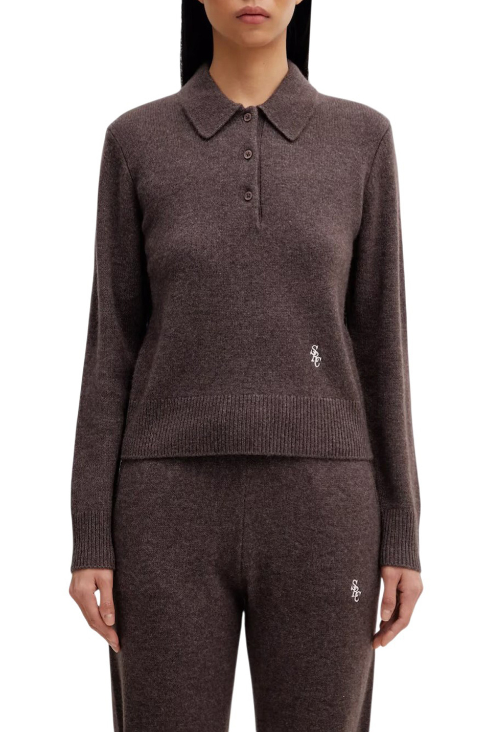 Женский Sporty & Rich Джемпер-поло SRC из кашемира и шерсти (цвет ), артикул WS07466302BR27 | Фото 4