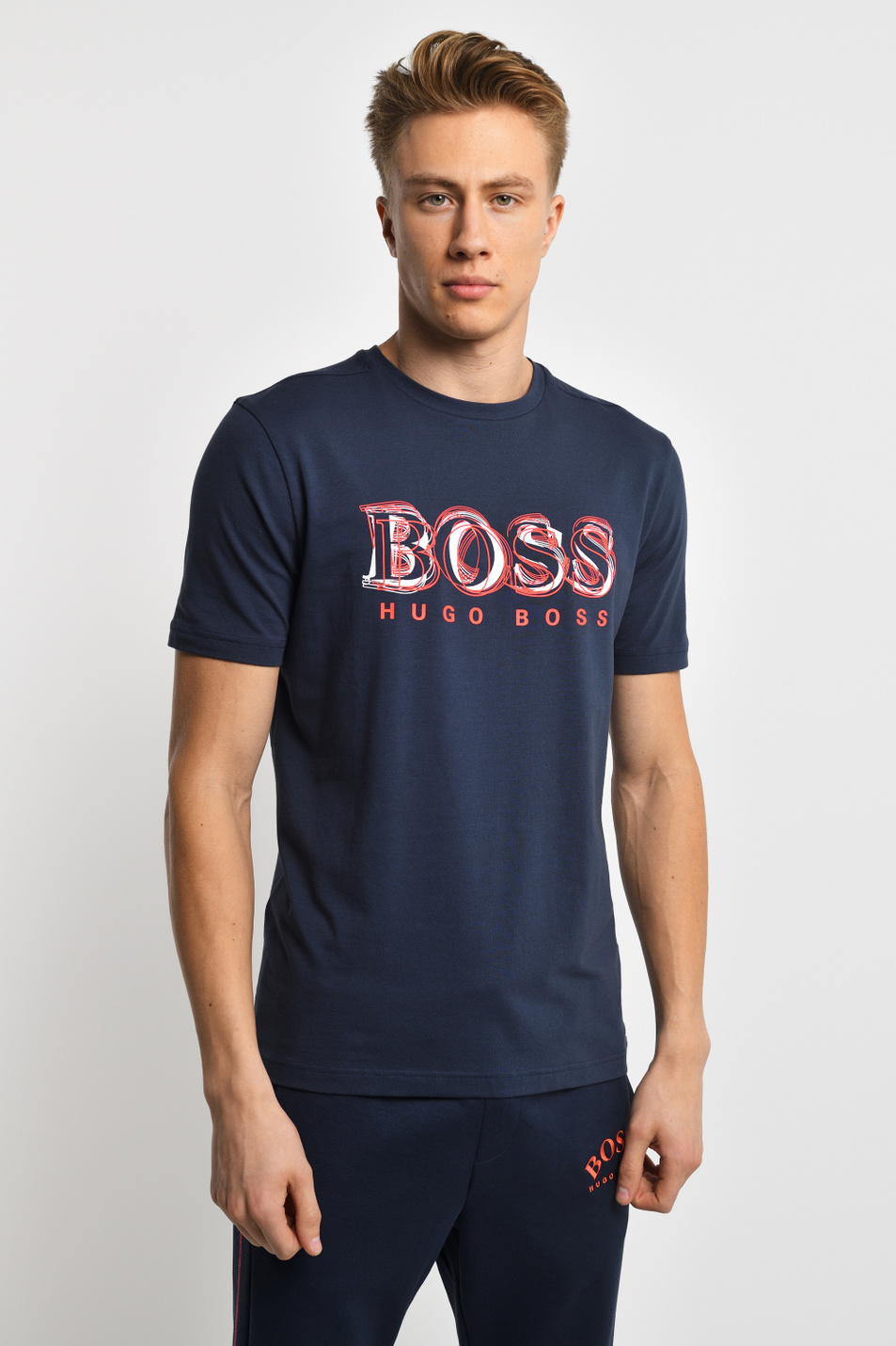 Мужской BOSS Футболка из натурального хлопка с логотипом (цвет ), артикул 50424073 | Фото 1