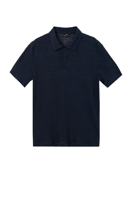 Рубашка поло AMBERES из чистого льна|Основной цвет:Синий|Артикул:27055764 | Фото 1