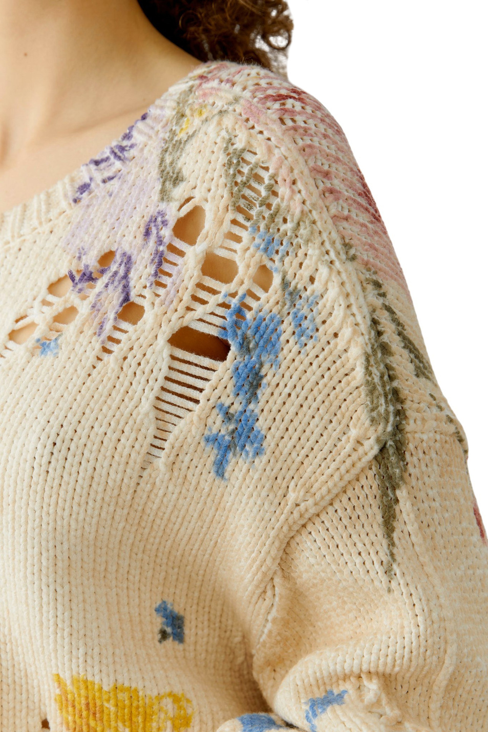 Джемпер с принтом|Основной цвет:Разноцветный Женский OUI Джемпер с принтом (цвет ), артикул 96776 | Фото 6