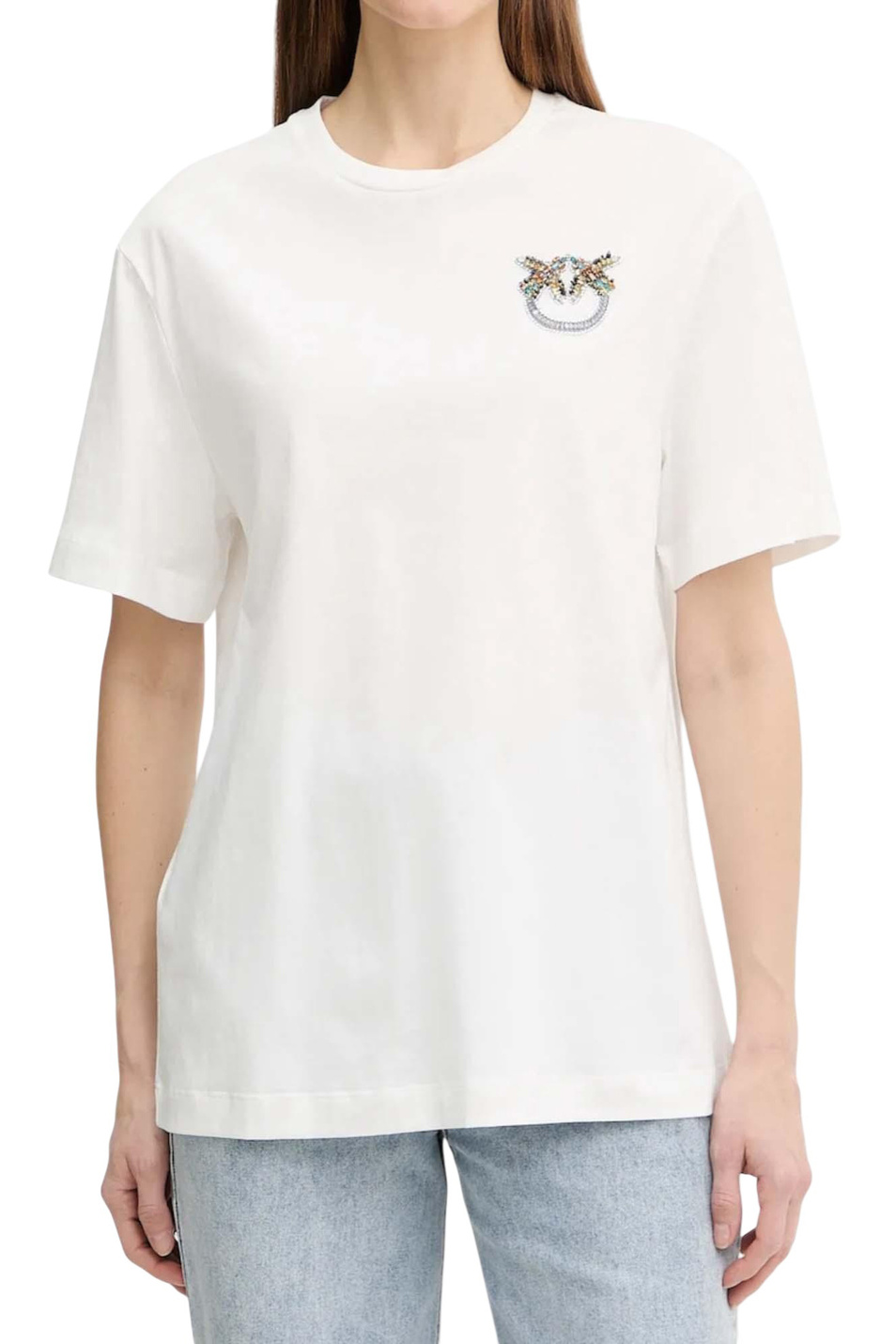 Женский Pinko Футболка из хлопка с принтом (цвет ), артикул 105526A33F | Фото 3