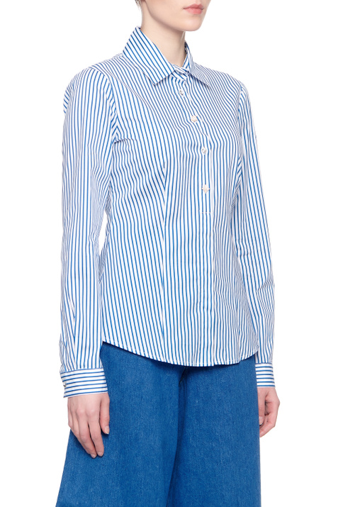 Liu Jo Приталенная рубашка из эластичного хлопка ( цвет), артикул WA1235T4173 | Фото 4