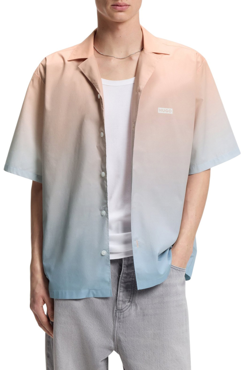 Рубашка Eligino из хлопка|Основной цвет:Разноцветный Мужской HUGO Рубашка Eligino из хлопка (цвет ), артикул 50560710 | Фото 3