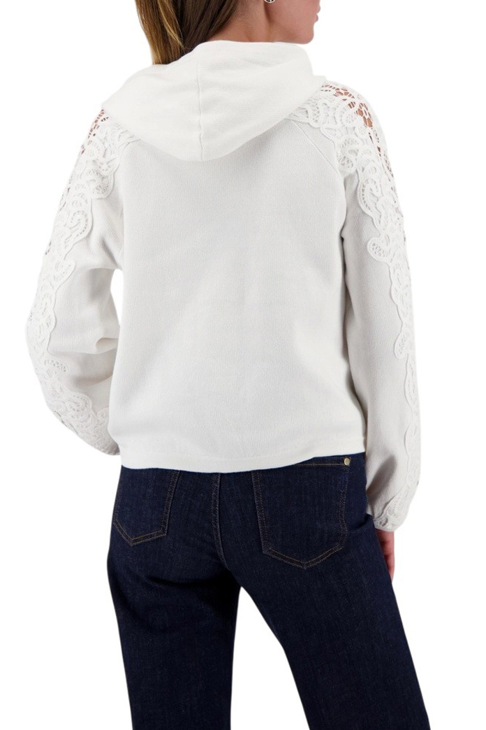 Женский Monari Худи из натурального хлопка с кружевом (цвет ), артикул 410389 | Фото 4