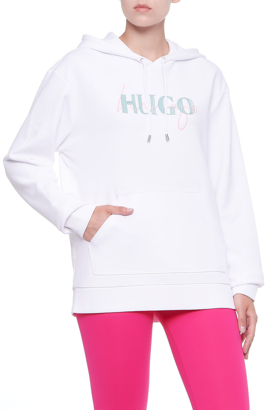 HUGO Худи из натурального хлопка с карманом-кенгуру (цвет ), артикул 50452831 | Фото 1
