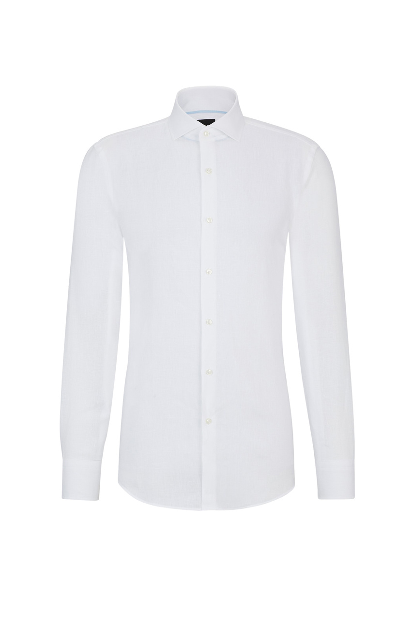 Рубашка из чистого льна|Основной цвет:Белый|Артикул:50512876 | Фото 1