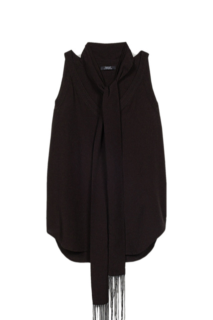 Блузка со съемным бантом|Основной цвет:Черный|Артикул:193600 | Фото 1