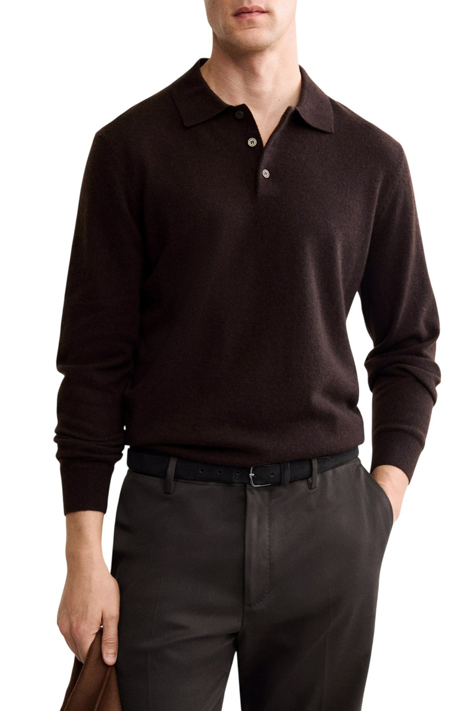 Мужской Mango Man Джемпер поло CASHS из кашемира (цвет ), артикул 17078276 | Фото 3