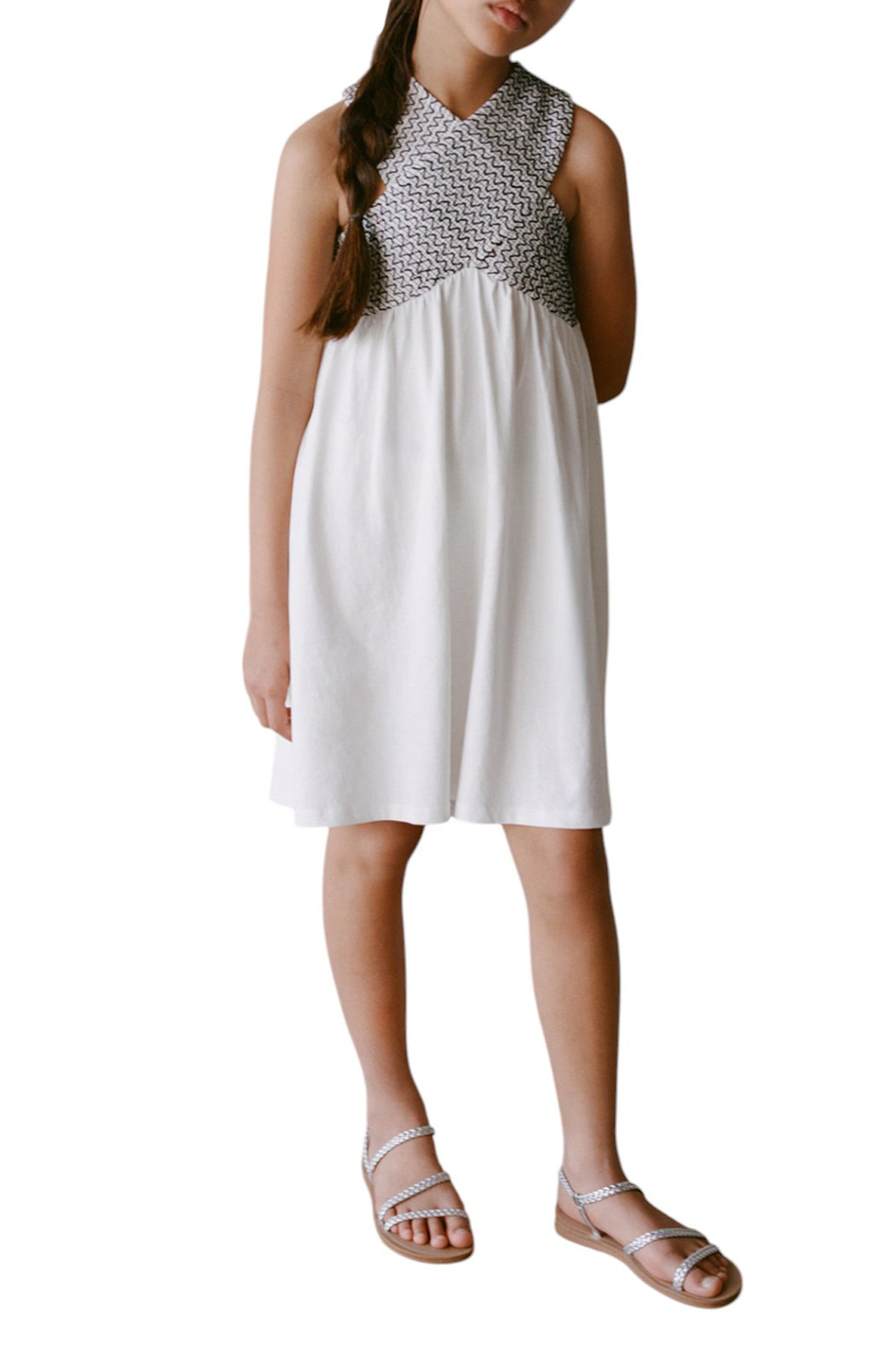 Девочкам Mango Kids Платье NECK из хлопка (цвет ), артикул 87058267 | Фото 3