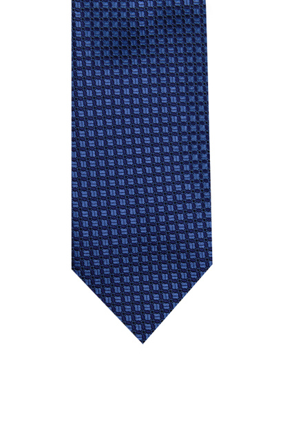 Галстук из чистого шелка с узором|Основной цвет:Синий|Артикул:18HJ03761 | Фото 2
