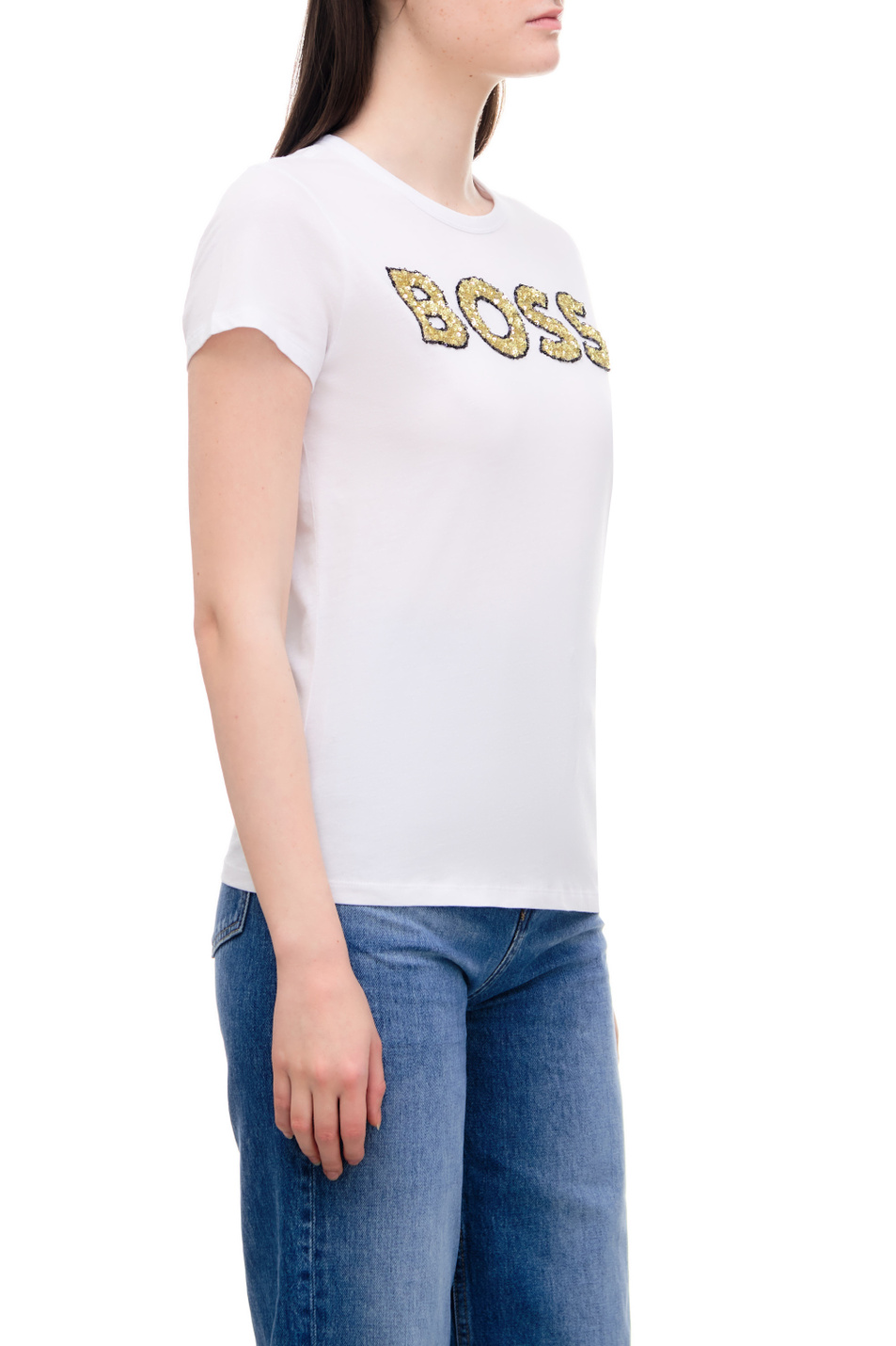 Женский BOSS Футболка приталенного кроя с логотипом (цвет ), артикул 50484646 | Фото 5