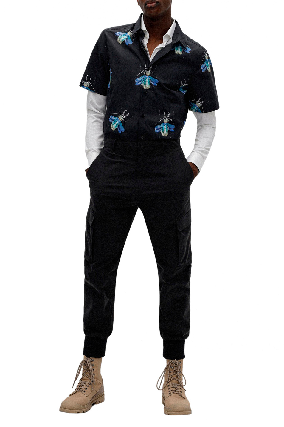 Мужской HUGO Рубашка свободного кроя с принтом (цвет ), артикул 50472476 | Фото 2