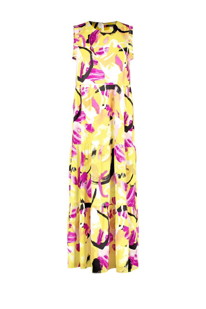 Платье из вискозы с принтом|Основной цвет:Желтый|Артикул:580310-11019 | Фото 1