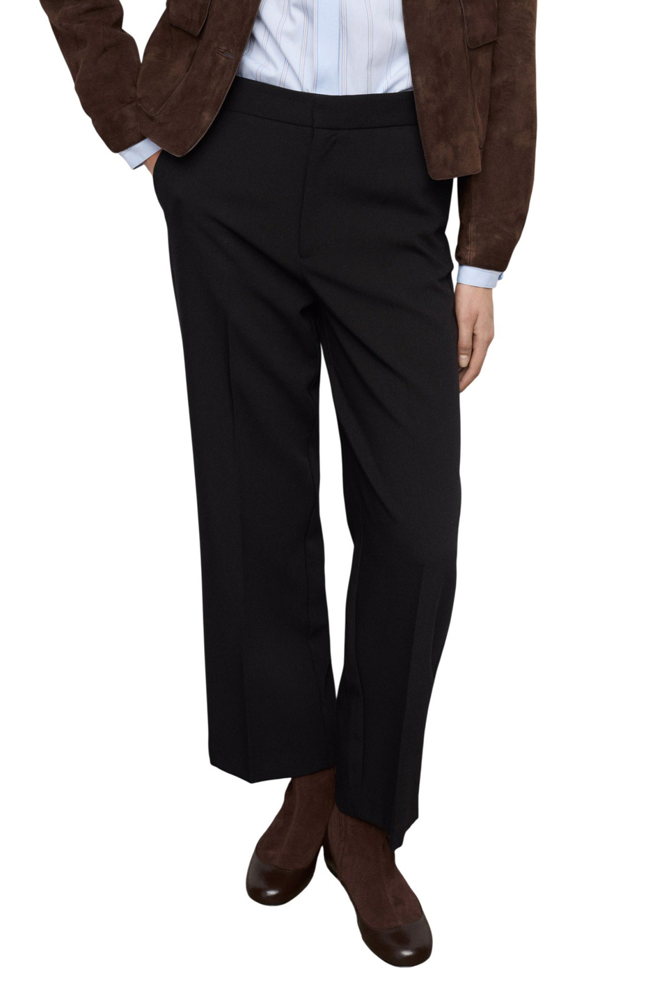 Брюки POL прямого кроя|Основной цвет:Черный Женский Mango Брюки POL прямого кроя (цвет ), артикул 17096743 | Фото 3