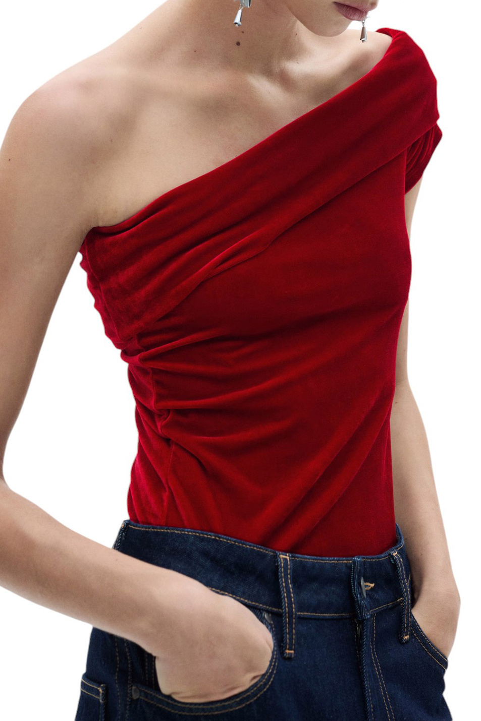 Боди XLUNA бархатное|Основной цвет:Красный Женский Mango Боди XLUNA бархатное (цвет ), артикул 77099060 | Фото 3