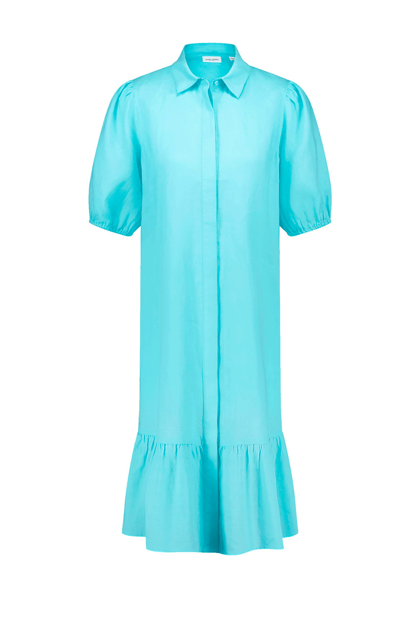 Платье из чистого льна|Основной цвет:Голубой|Артикул:285040-66455 | Фото 1
