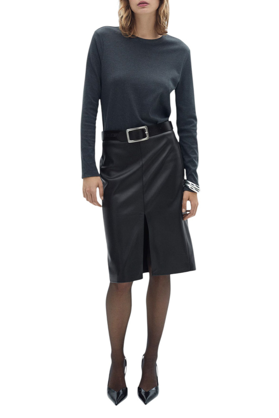 Женский Mango Юбка-карандаш PENCIL из искусственной кожи (цвет ), артикул 87080433 | Фото 2