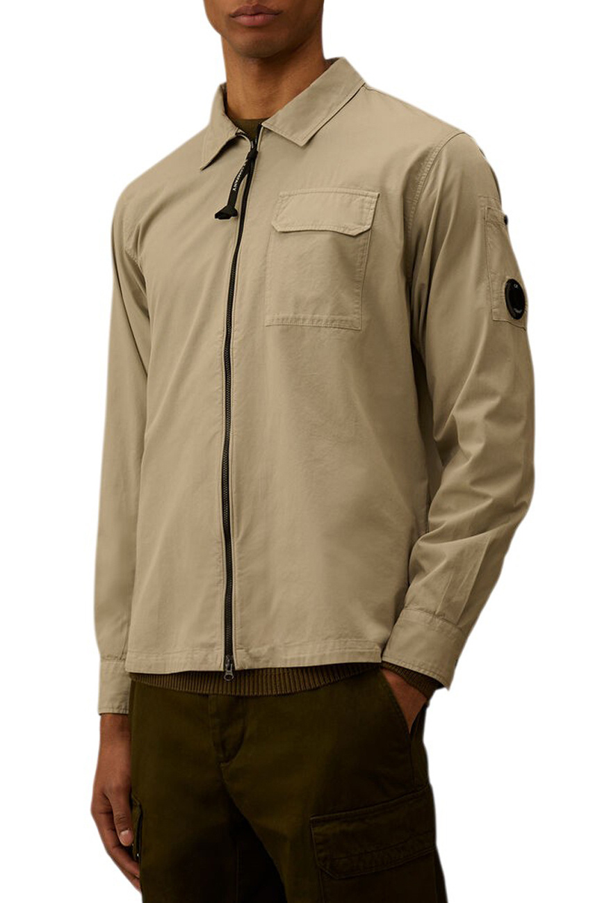 Куртка-рубашка из хлопка|Основной цвет:Бежевый Мужской C.P. Company Куртка-рубашка из хлопка (цвет ), артикул 20CMOS705A110143G | Фото 4