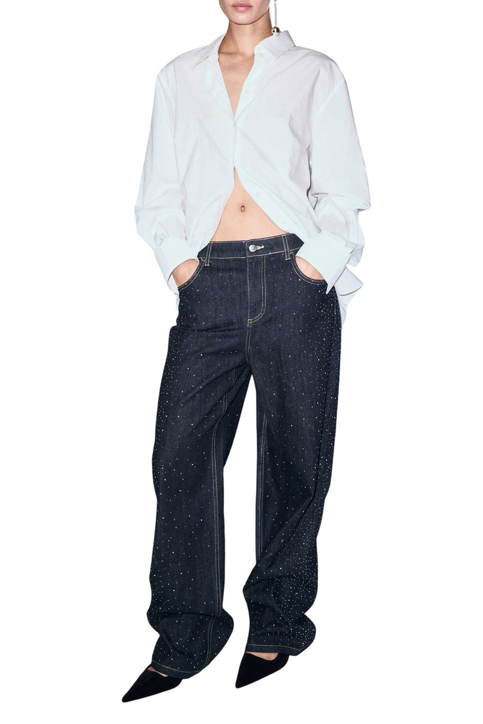 Женский Mango Джинсы VIRGO со стразами (цвет ), артикул 17069107 | Фото 2