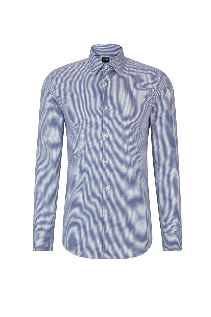 Рубашка из лиоцелла и хлопка|Основной цвет:Синий|Артикул:50508525 | Фото 1