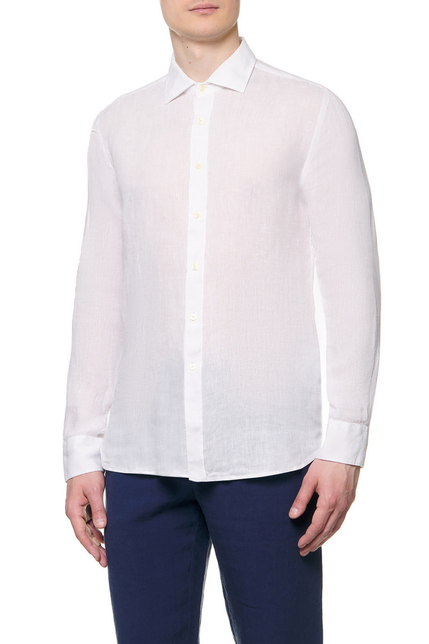 Рубашка из чистого льна|Основной цвет:Белый|Артикул:V0M13110000115000 | Фото 1