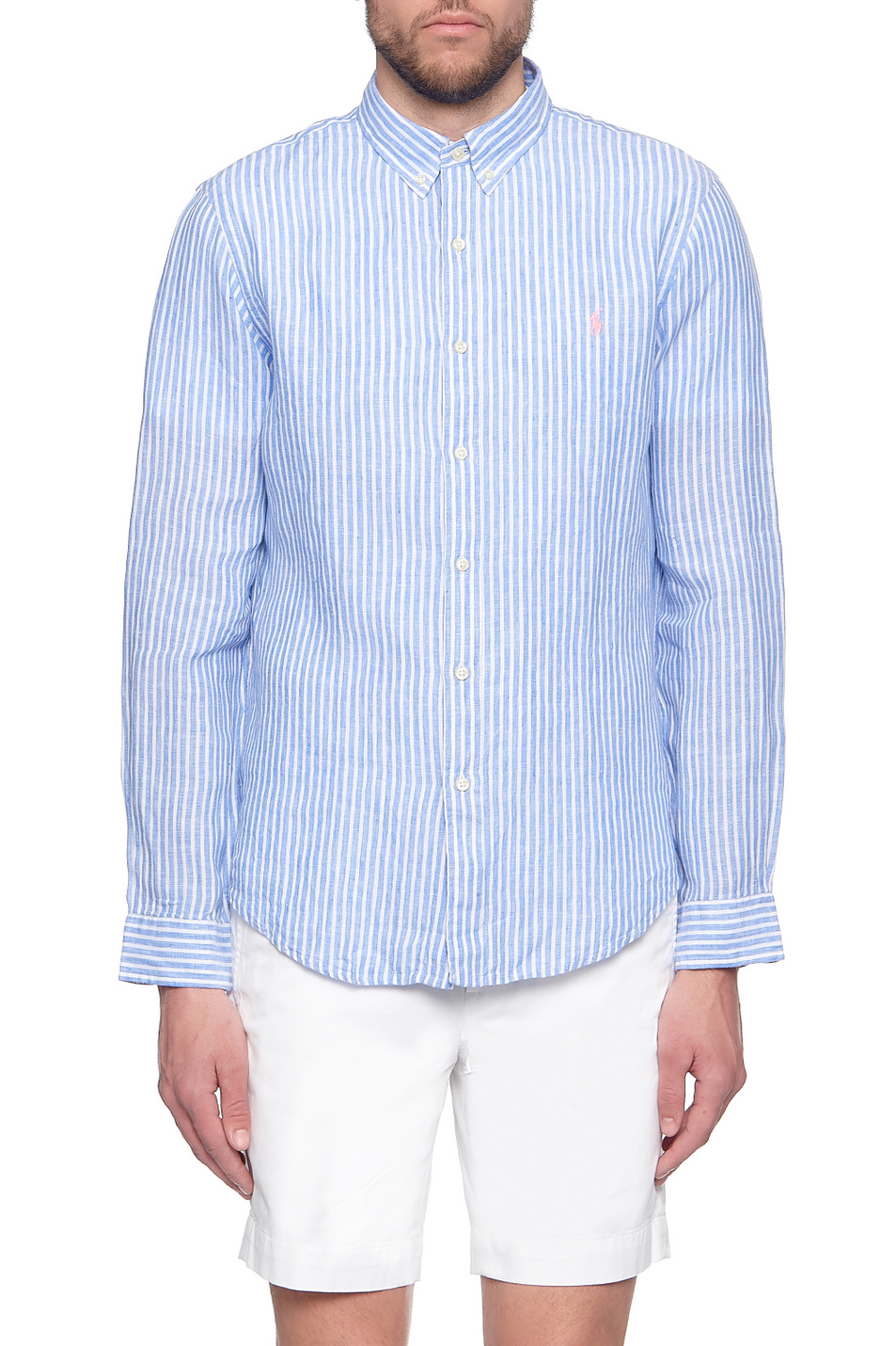 Polo Ralph Lauren Рубашка из натурального льна с принтом в полоску (цвет ), артикул 710829461003 | Фото 1