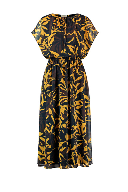 Платье с принтом и эластичной сборкой на поясе|Основной цвет:Мультиколор|Артикул:780030-31510 | Фото 1