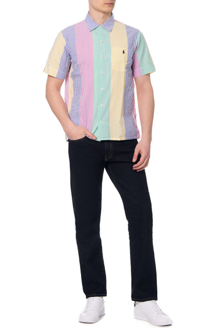 Рубашка из натурального хлопка с коротким рукавом|Основной цвет:Мультиколор|Артикул:710862461001 | Фото 2