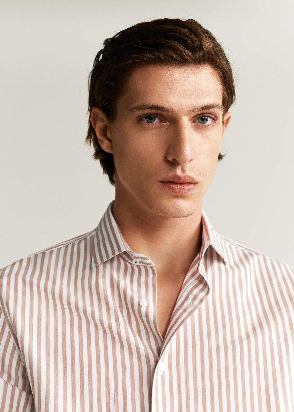 Мужской Mango Man Хлопковая рубашка slim fit в полоску (цвет ), артикул 57097692 | Фото 7