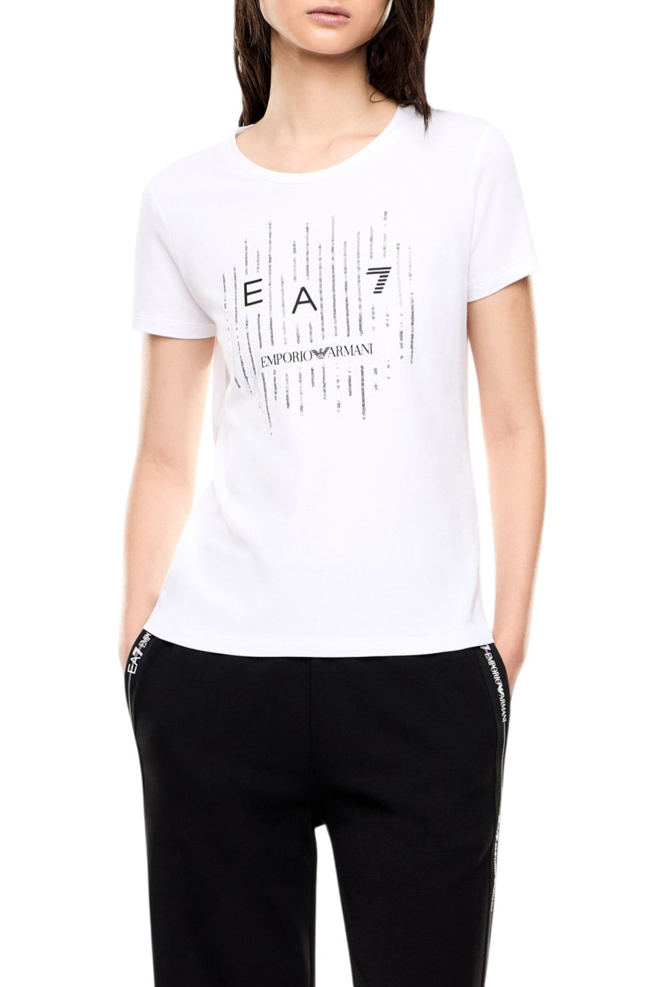 Женский EA7 Футболка из эластичного хлопка (цвет ), артикул 7W001097-AF10373 | Фото 3