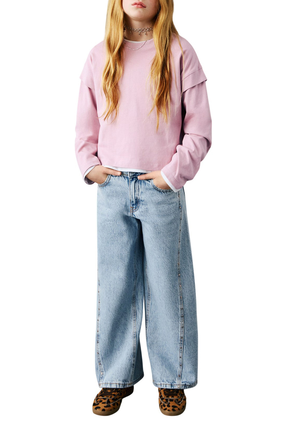 Девочкам Mango Kids Лонгслив SHOULD из хлопка (цвет ), артикул 27001339 | Фото 3