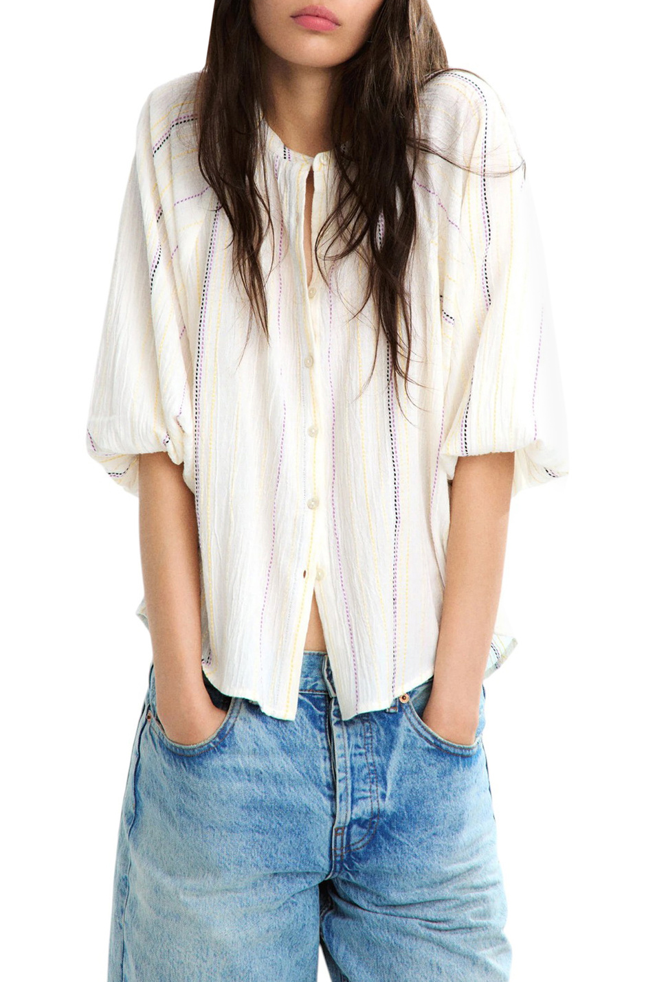 Женский Parfois Блузка из натурального хлопка (цвет ), артикул 232953 | Фото 3