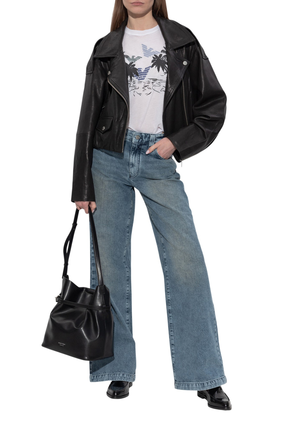 Женский Emporio Armani Футболка из натурального хлопка с принтом (цвет ), артикул EW004393-AF24695 | Фото 3