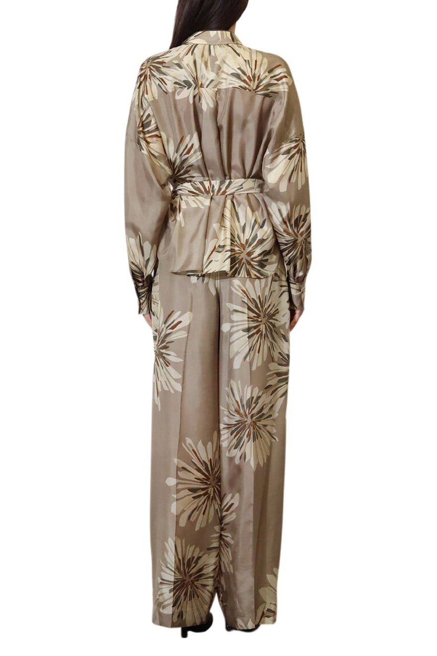 Женский Brunello Cucinelli Блузка из шелка с поясом (цвет ), артикул MQ967RH216 | Фото 4