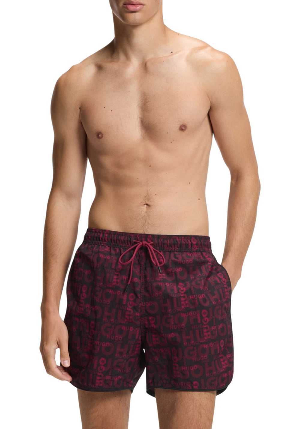 Мужской HUGO Шорты для плавания RIK с принтом (цвет ), артикул 50533795 | Фото 2