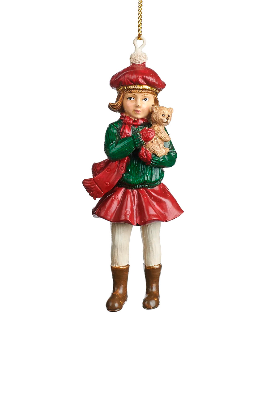 Елочная игрушка "Девочка с мишкой", 10,5 см|Основной цвет:Разноцветный|Артикул:MC 38104_2 | Фото 1