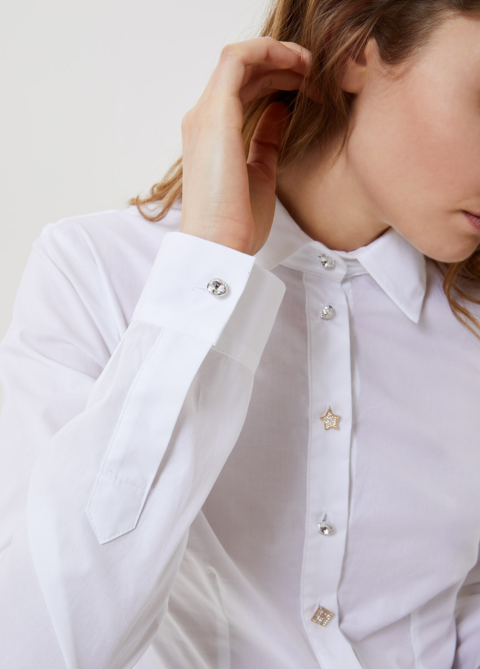 Liu Jo Приталенная рубашка из эластичного хлопка (цвет ), артикул WA1235T4173 | Фото 5