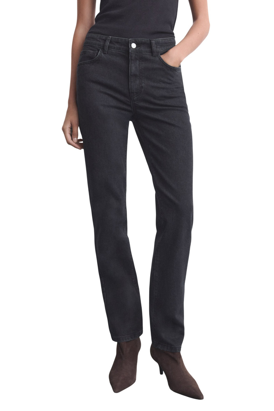 Джинсы DELIA из эластичного хлопка|Основной цвет:Черный Женский Mango Джинсы DELIA из эластичного хлопка (цвет ), артикул 17045171 | Фото 3