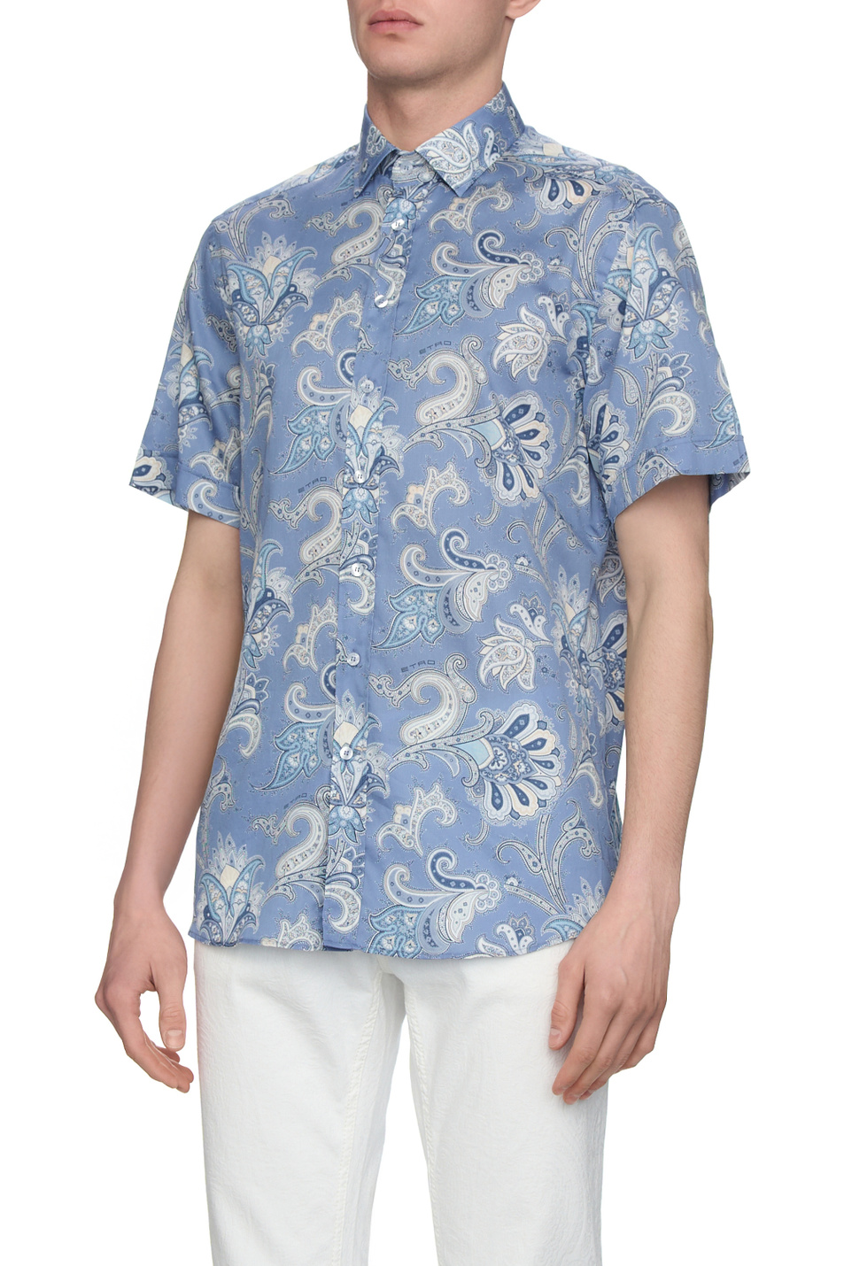 Рубашка из хлопка|Основной цвет:Голубой Мужской Etro Рубашка из хлопка (цвет ), артикул MRIB000399SA5F2X0880 | Фото 4