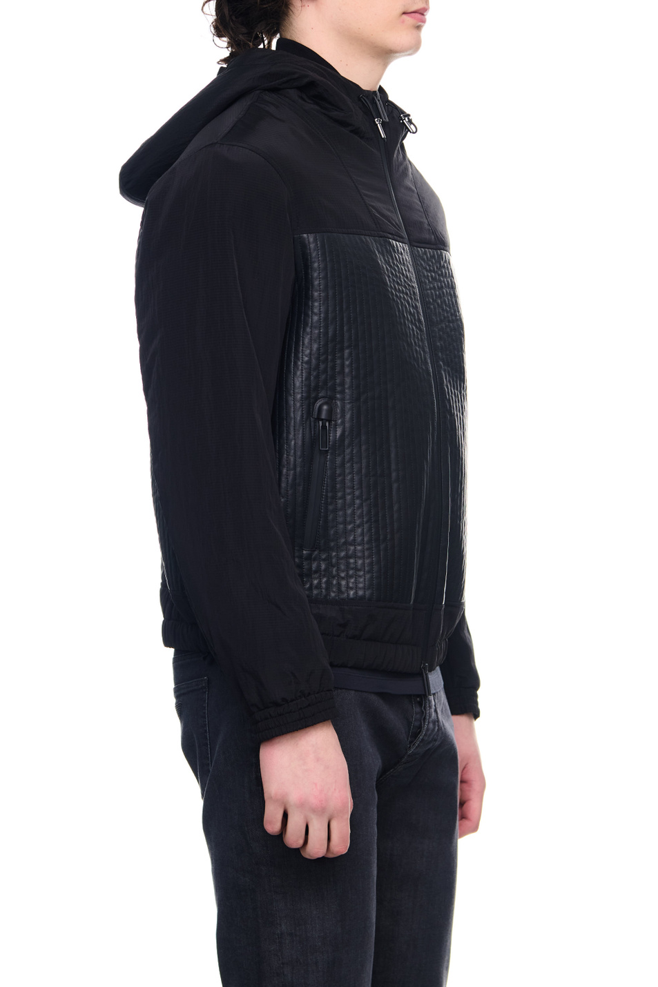 Мужской Emporio Armani Куртка из кожи наппа с водоотталкивающими нейлоновыми вставками (цвет ), артикул D41R70-D1P70 | Фото 5