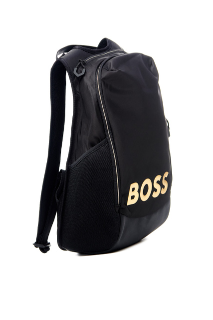 Текстильный рюкзак с крупным логотипом|Основной цвет:Черный|Артикул:50485607 | Фото 2