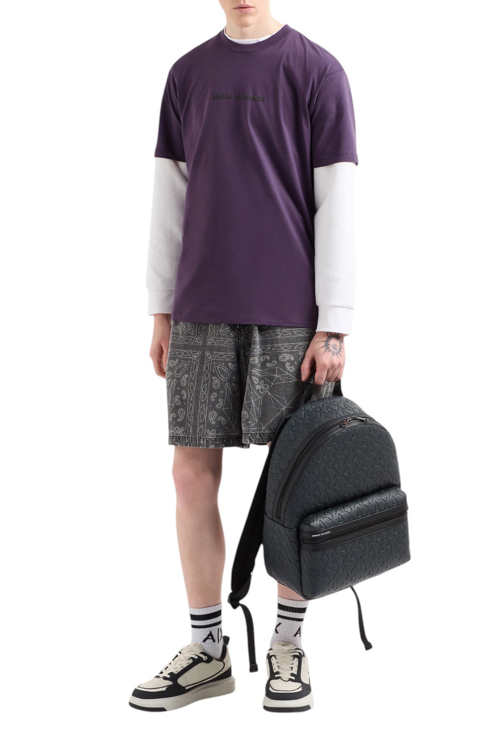 Мужской Armani Exchange Шорты из смесового хлопка (цвет ), артикул XM000623-AF14943 | Фото 2