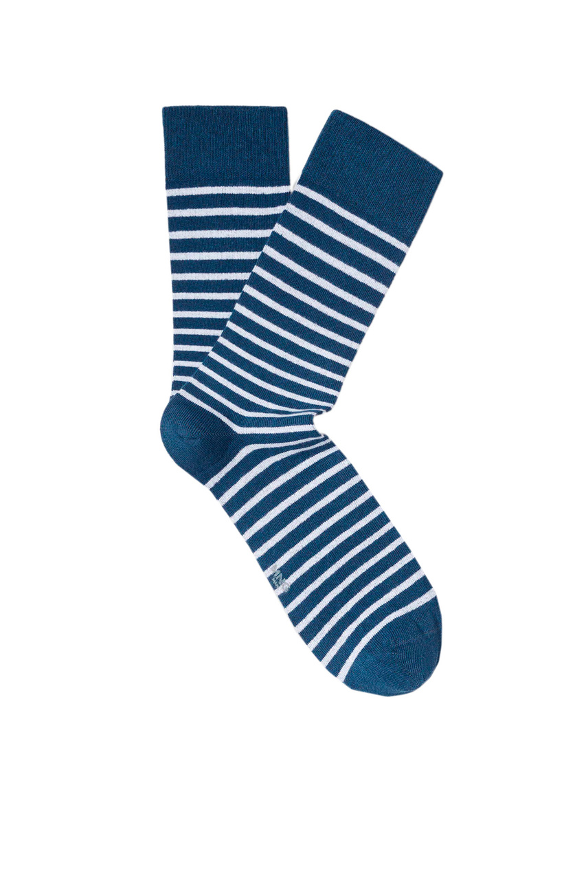 Носки STRIPE в полоску|Основной цвет:Бело-синий|Артикул:47001319 | Фото 1